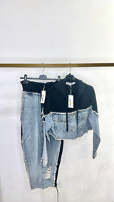 CORD-SET FELPA E GONNA IN DENIM